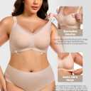 Gailife 3 Pack Nursing Bras for Breastfeeding Seamless V Neck Mesh Maternity Bra Comfort Pregnancy Sleep Bralette - XL, Black/Beige/Pink
