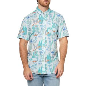 Eddie Bauer Mens Eddie Bauer Printed Baja Shirt (4X, Paleblu)