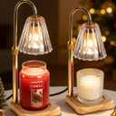 Marycele Candle Warmer Lamps 2 Pack, Electric Wax Warmer Lamp with Timer for Jar Candles, Aesthetic Home Decor, Housewarming Gifts for Women, Adjustable Height Clear