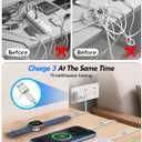 2 Pack Multi Charging Cable Cord for Travel Essentials,Apple Watch Charger,iPhone Charger,[3-in-2] Type C/L Cable Portable Designed for iWatch,iPhone 17-8,Galaxy S25-21,AirPods,iPad-4FT Blue