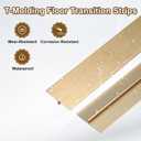 uxcell 3Pcs 4ft x 1.57" T Molding Floor Transition Strips, Aluminium Alloy Vinyl Flooring Gap Trim for Joining Laminate Planks Tiles Floor Gaps, Brushed Bronze