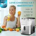 EUHOMY Nugget Ice Makers for Countertop with Ice Scoop & Basket, Self-Cleaning Sonic Pebble/Pellet Ice Maker Machine with 35lbs/24H Soft Ice for Home/Kitchen/Office, Stainless Steel, Silver
