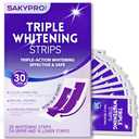 SAKYPRORAL Purple Whitening Strips, 90-Day Long-Lasting Results, Enamel Safe & Low-Sensitivity, Professional Teeth Whitening Strips with Non-Slip Dry Strip Technology (28 Count (Pack of 1))