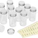 Simple Houseware 12-Pack 3 oz Glass Spice Jars, Round Bottles with Shaker Lids, Funnel and Labels for Seasoning & Storage