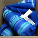 Big Joe Noodle Sling No Inflation Needed Pool Seat with Armrests, Blurred Blue Double Sided Mesh, Quick Draining Fabric, 3 feet