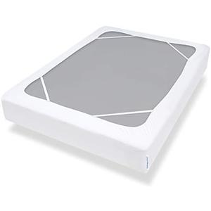 Box Spring Cover Queen Size with Smooth and Elastic Woven Material, Only Covers Sides, Alternates for Bed Skirt, Wrinkle & Fading Resistant, Washable, Dustproof, White Size Queen