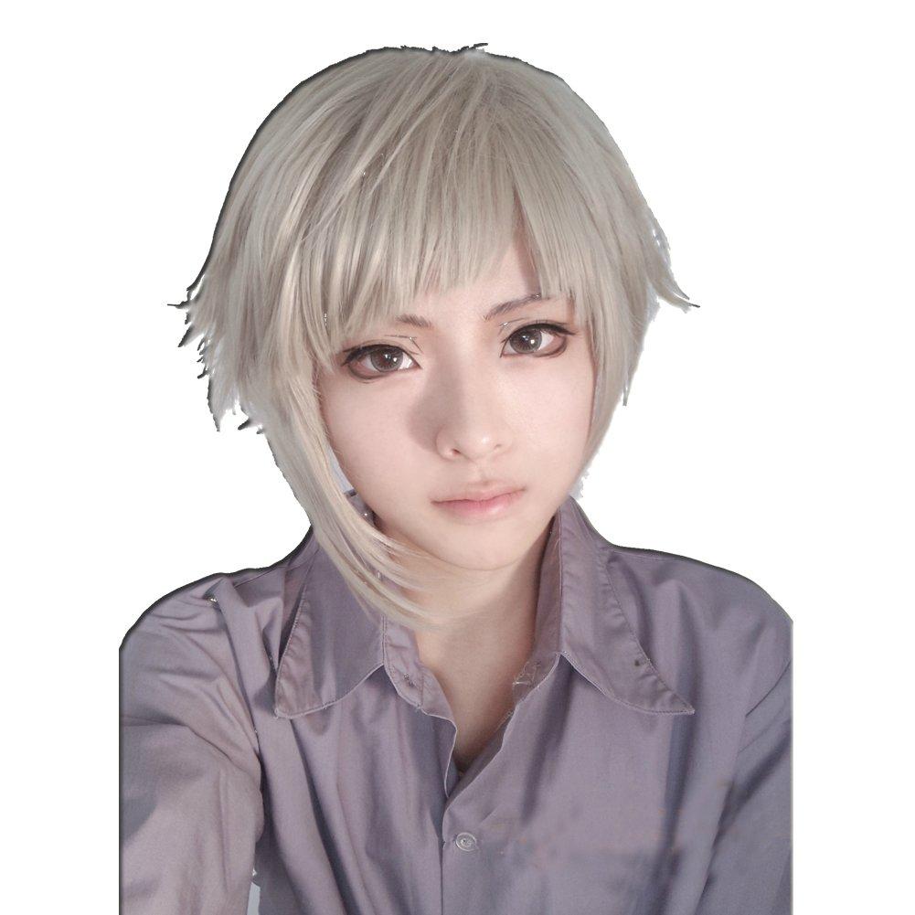 Curly High Temperature Fiber Men and Women for Male Party Halloween Dark Brown Short Cosplay Wigs Synthetic (Nakajima Atsushi)