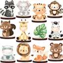 12pcs Safari Centerpieces for Safari Baby Shower Decorations Cute Animals Wild One Birthday Decorations