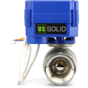 U.S. Solid Motorized Ball Valve- 1" NSF Certified 304SS Electrical Ball Valve with Full Port, 9-24V AC/DC and 3 Wire Setup