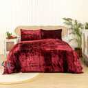 Ultra-Luxe Crushed Velvet Duvet Covers Burgundy Queen Boho Bedding UO Comforter Bedding Donna Cover,3 Pc Duvet Set, Luxury Hotel Quality 1 Duvet and 2 Pillowshams (90" x 90")