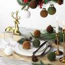 HyDren 16 Pcs Neutral Textured Christmas Ball Ornaments 2.4 Inch Vintage Christmas Tree Hanging Decor Plastic Matte Rustic Boho Ornaments with Loop for Xmas Holiday Farmhouse Decoration(Retro Colors)