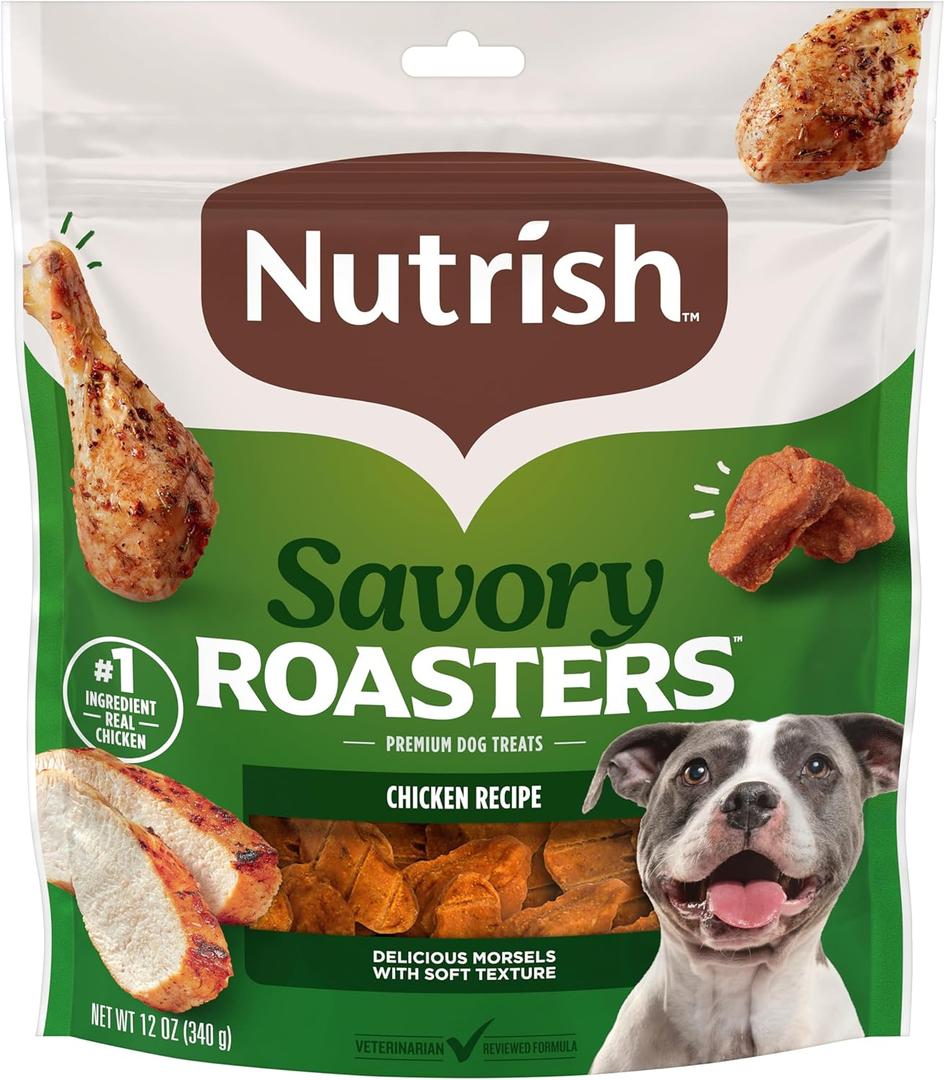 Nutrish Savory Roasters Chicken Recipe Premium Dog Treats, 12 oz. Pouch (Rachael Ray) (EXP 05/08/26)