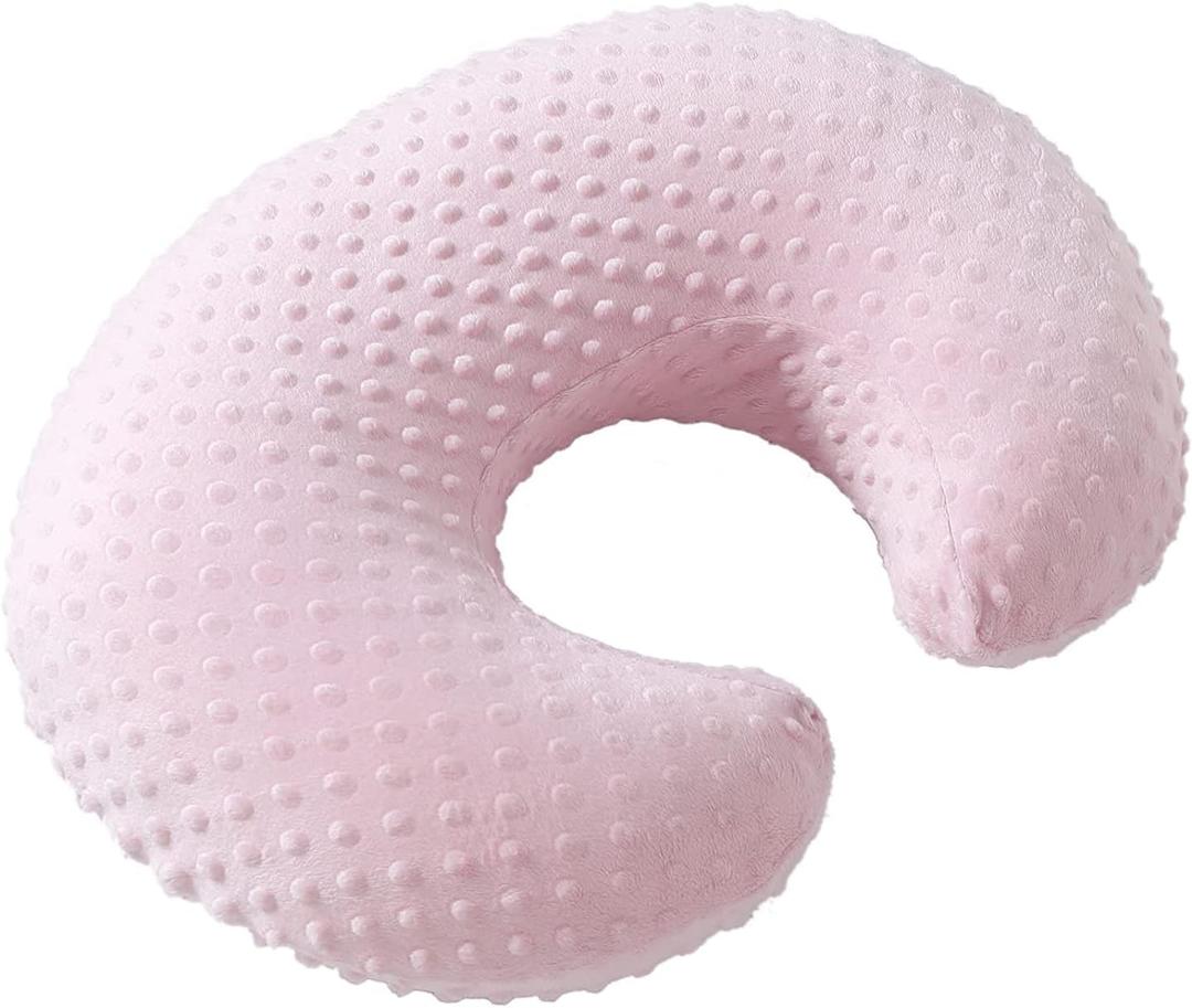 Dots Nursing Pillow Cover, Case Plush Breathable Breastfeeding Pillow Slipcover Fits Nursing Pillow, Super Soft Snug Positioners for Baby Boy Baby Girl (Light Pink)