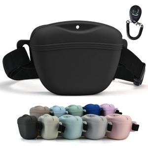 AUDWUD Magnetic Silicone Dog Treat Pouch with Adjustable Waist Belt Dog Training Bag for Small Medium Large Dogs Hands Free, Easy to Clean And Dishwasher Safe