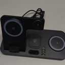 Dual Phone Wireless Charging Station for Apple Devices, Magnetic Charging Station for iPhone with Auto Switch 7-Color Light&Clock, Family Watch Charger for iPhone17 for iWatch11 for AirPods Pro3(Black)