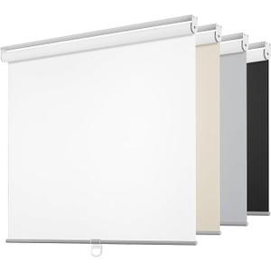 ChrisDowa Cordless Free-Stop 100% Blackout Blinds for Windows, Roller Windows Shades with Thermal Insulated, UV Protection Fabric for Living Room, Office and Home. Easy to Install.Grey,20" W X 72" H