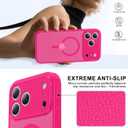 Faiono Magnetic for iPhone 17 Pro Case [Full Camera Protection][Military-Grade Protection][Compatible with MagSafe] Shockproof Protective Slim Phone Case for iPhone 17 Pro, Hot Pink