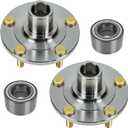 TRQ 2 Piece Front Passenger Side Driver & Passenger Side Wheel Bearing & Hub Kit Set Compatible with 2005-2013 Mazda 3 2006-2015 5