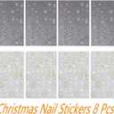 3D Christmas Nail Stickers Nail Art Stickers Gold Nails Sticker Decoration with Christmas Tree Snowflakes Candy Canes Design Winter Fingernail Stickers on Nail Supplies for Women Girl Gifts 8 Sheet