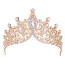 Crowns for Women, Gold Tiaras - Baroque Medieval Renaissance Crystal Headband for Queen Bride Princess Girl Birthday Festival Halloween Costumes Cosplay Party Wedding Prom Pageant Homecoming