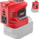 LIVOWALNY 200W Power Inverter Compatible with Milwaukee 18V Battery, DC 18V to AC 110-120V Power Station with 1 AC Outlet, 2 USB, 1 Type-C & LED Light, for Camping Power Outage (No Battery)