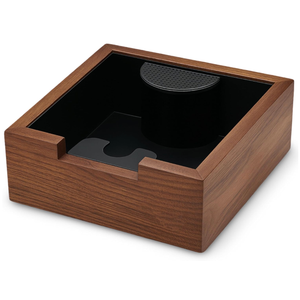 KNODOS Wooden Espresso Knock Box Walnut Dump Bin for Coffee Grounds Disposal Durable, ShockAbsorbent Espresso Machine Accessories, Easy to Clean Tamping Station