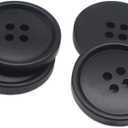 YaHoGa 40PCS 30mm Black Buttons Large Resin Buttons for DIY Sewing Tailor Crafts Coats Clothes (30MM) Bla