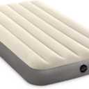 INTEX 64101E Dura-Beam Standard Single-High Air Mattress: Fiber-Tech Twin Size 10in Bed Height 300lb Weight Capacity Pump Sold Separately
