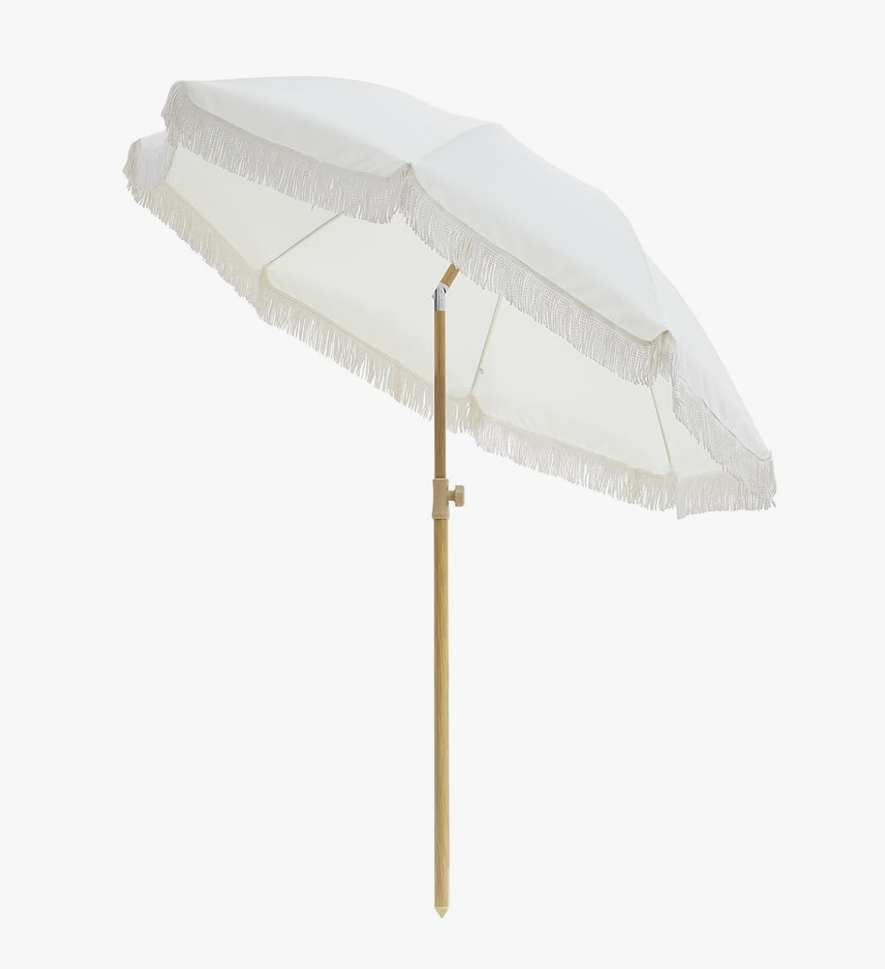 Patio Umbrella with UPF 50+ Protection, 8 Ribs, Push Button Tilt - Versatile Outdoor Shade for Garden, Courtyard, and Beach