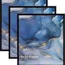 Fxojyvo 18x20 Picture Frame Set of 3, Black Frame for 18 x 20 Inch Picture Poster Photo, Light Weight and High Transparent 18 by 20 Frame for Wall - 3 Pack/Black/18 x20