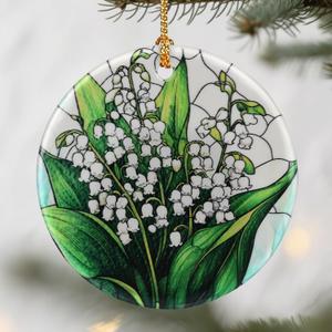 Lily of Valley Flower Ornament, Christmas Ornaments: Christmas Tree Decorations, Holiday Decor, Stocking Stuffers, Gift Ideas, Xmas Gift, Flower Lover Gifts & Gifts for Women