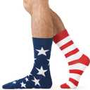 American USA Flag Socks for Women Men, 4th of July 250th Anniversary Patriotic Red White and Blue Stars & Stripes Crew Socks for Adults