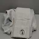 Jinchan Linen Textured Room Darkening Curtain 108 Inches Long for Living Room Extra Long White Curtain Thermal Insulated Grommet Top Window Treatment for Bedroom Drape 1 Panel Stone White