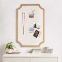 Kate and Laurel Holbrook Modern Scalloped Fabric Pinboard, 24 x 36, Gold, Decorative Bulletin Board for Wall