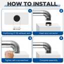 Blulu Stainless Steel Direct Vent Pipe Kit for Tankless Water Heater of 3" Od Elbow and 3" Od x 19.7 Length Horizontal Termination Pipe with Chimney Rain Cap and Clip for Water Heater and Ductwork