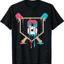 Baseball 8 Year Old Ice Cream Drip 8th Birthday Boys Player T-Shirt. M Size