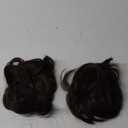 SARLA 2PCS Messy Hair Bun Hair Pieces Wavy Curly Synthetic Updo Fake Scrunchies Ponytail Extension for Women Dark Brown