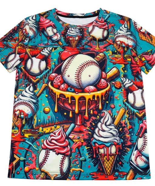 Baseball With Icecream Ball T-Shirt, Small