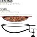 Good Directions Fired Copper Deck Mount Bird Bath Basin for Outside Backyard, Outdoor Patio, Garden, Feeder, Birdbath, Gift for Bird Lovers and Watchers, 13" Metal Bowl