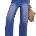 ANRABESS Womens Jeans High Waist Straight Leg Stretchy Ankle Length Denim Pants with Pockets Dark Blue Small (Blue, S)