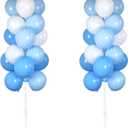 Balloon Column Kit Set of 2 With Balloons Included - with Base, and Pole,Balloon Tower Backdrop Decoration for Wedding, Baby Shower, Birthday Party, or Bachelorette Parties (Blue)