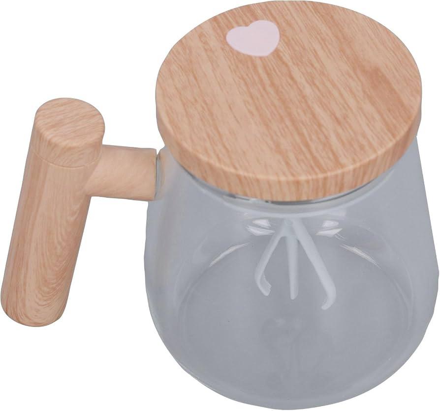 Automatic Stirring Mug, Rechargeable Portable Coffee Cup with Lid, Automatic Stirring Coffee Cup for Office, Transparent Glass Electric Mixer Cup