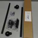 ENJOYBASICS No Drill Curtain Rods for Window 28 to 47 Inches, 5/8 Inch Diameter Renter Friendly Drapery Rod with Adhesive Brackets without Drilling, Adjustable from 27 to 52 Inches, Black