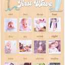 My First Year One Year of Photo Board - The Big One Surf First Birthday Decoration,One Year of Photo Surf Board,Beach Themed Monthly Milestone Birthday Sign