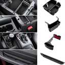 4PCS Center Console Organizer for 2024 2025 2026 Jeep Wrangler JL JLU 4XE and Gladiator JT Accessories Gear Shift Side Tray Organizer,Hanging Armrest Storage Box