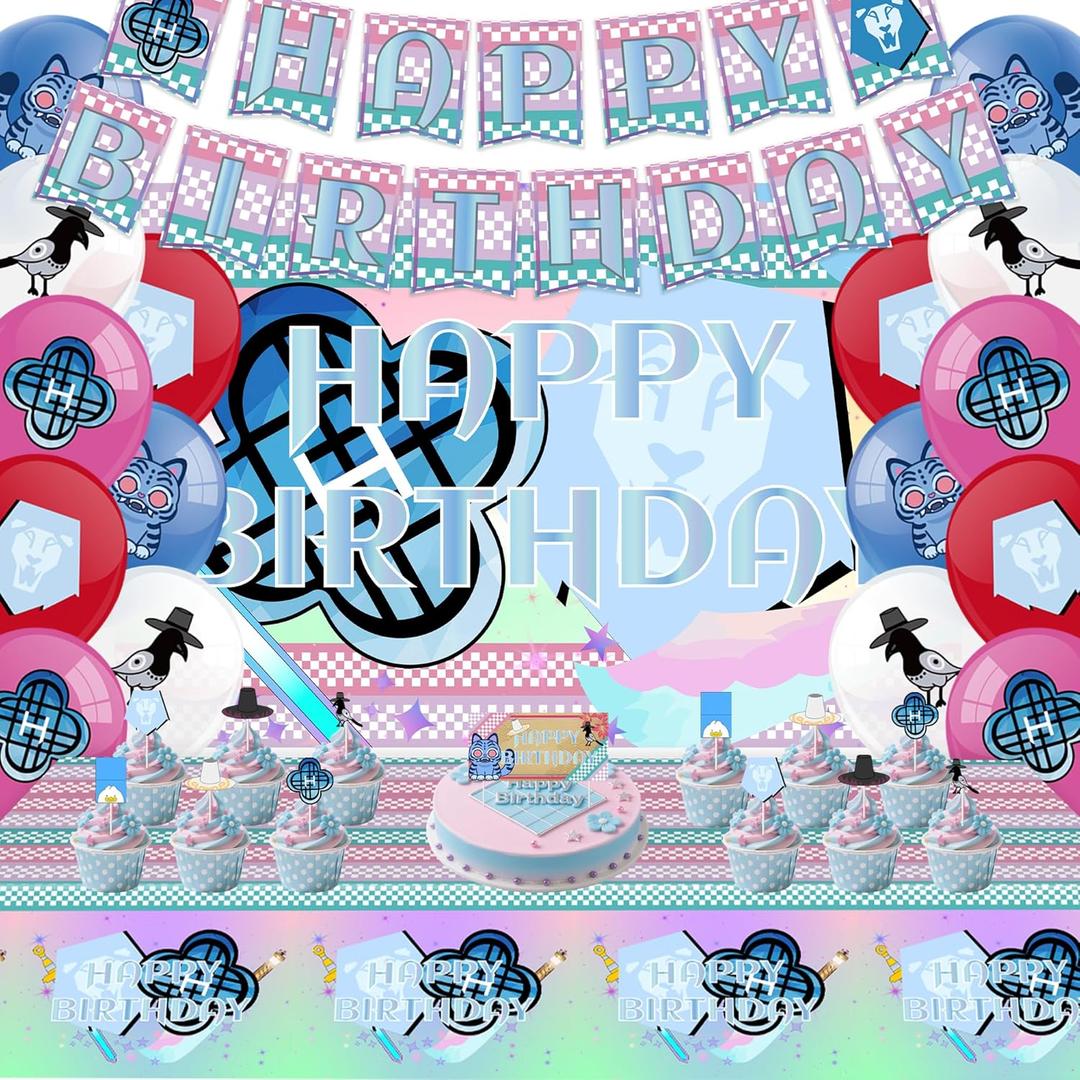 Demon Birthday Decorations, Party Decorations, Birthday Party Supplies, Backdrop Banner, Balloons, Tablecloth, Cupcake Toppers, Large Cake Decorations, Table Cover