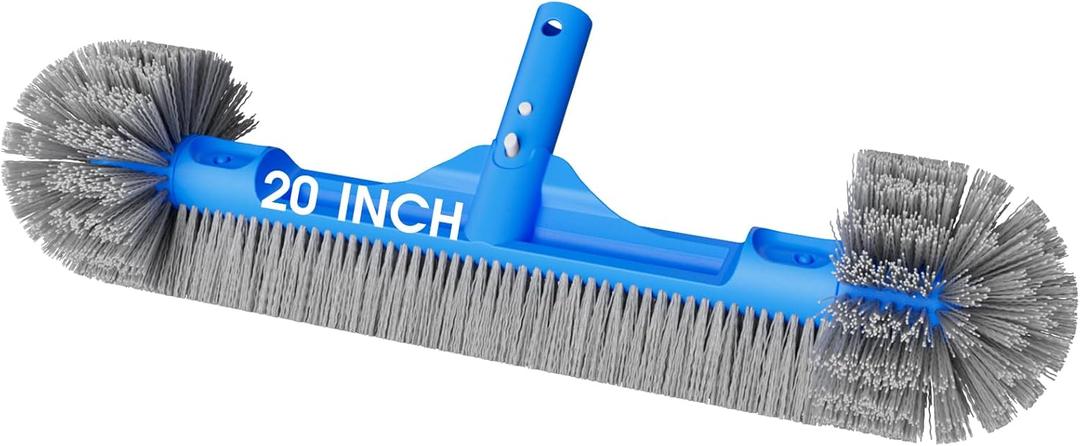 Pool Brush for Cleaning Pool Walls, 20'' Light Duty Pool Brush Head Detachable Side Brush Nylon Bristles Pool Scrubber for Above Ground Pools Ingound Pools, Safe for Vinyl Liner