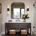 Delma Bathroom Vanity Mirror,36" x 30" Black Metal Framed Wall Mirror for Over Sink, Living Room, Bedroom,Entryway Decor