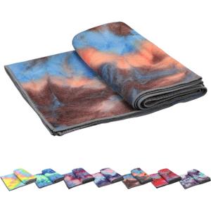 Yoga Towels , Non Slip Hot Yoga Towel Skidless Waffle Texture, 100% Absorbent Odorless Microfiber Yoga Blanket, Standard Sized 24 x72 in Mat Towel,for Hot Yoga, Bikram, Pilates ( Blue & Grey)