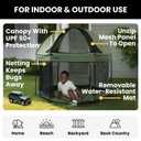 Jeep Hexagon Pop Up Play Yard with Removable Canopy | Ideal for Indoor and Outdoor Use, Olive Green